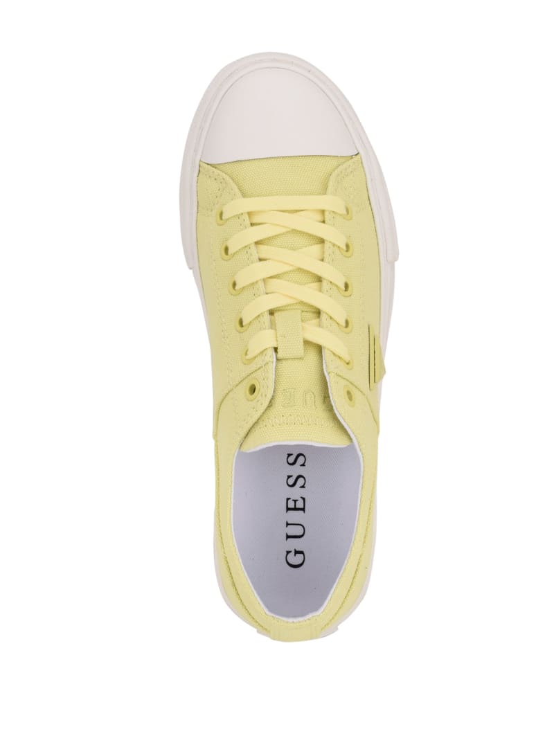 Guess Pranze Low-Top Canvas Sneakers Dames Groen | 2064-BJSVH