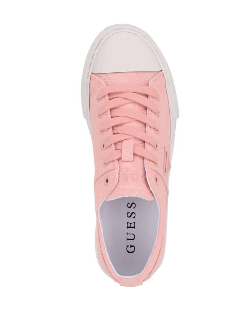 Guess Pranze Low-Top Canvas Sneakers Dames Lichtroze | 4971-XZSGB