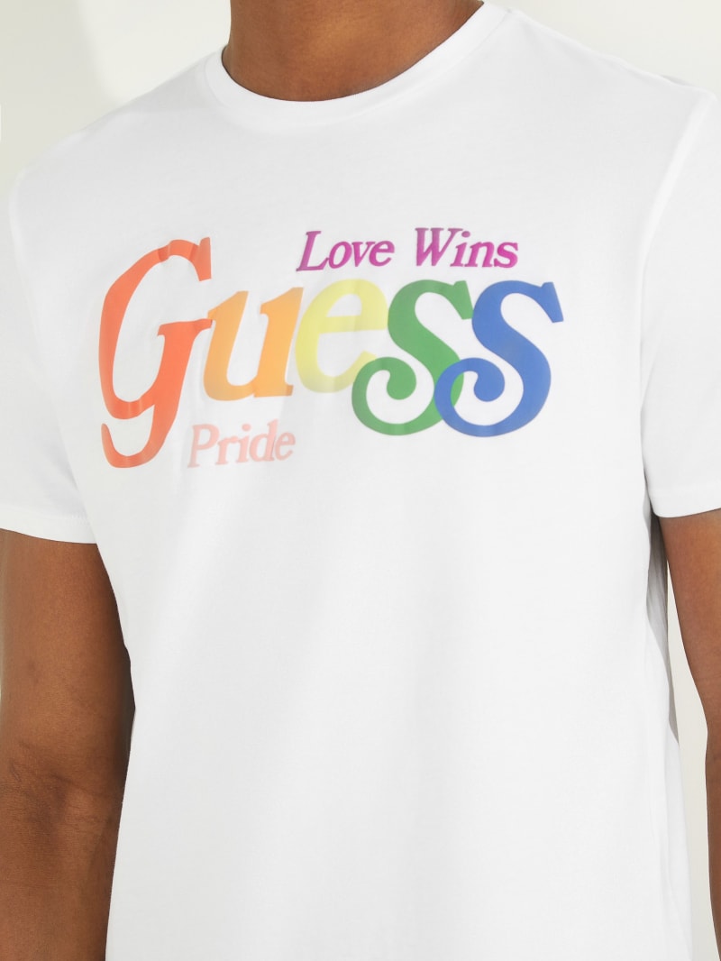 Guess Pride Logo Tee T-shirts Heren Wit | 9867-QGIUM