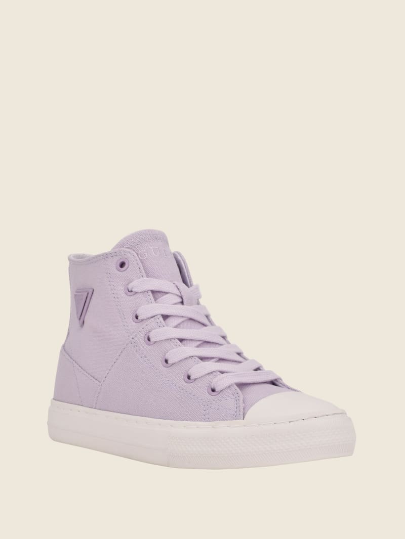 Guess Prinze High-Top Canvas Sneakers Dames Paars | 5740-BTIRO