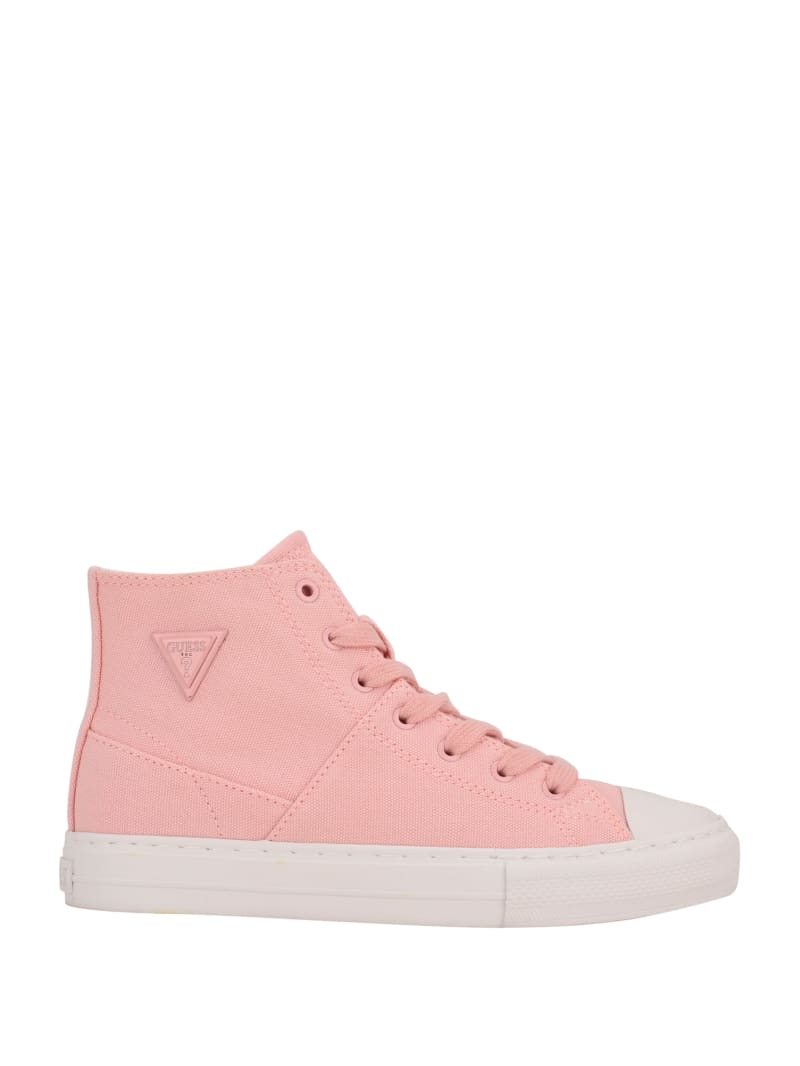 Guess Prinze High-Top Canvas Sneakers Dames Lichtroze | 5879-IUSQT