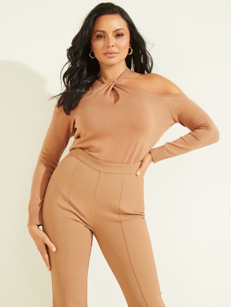 Guess Priya Cold-Shoulder Topjes Dames Bruin | 8645-XYMDR