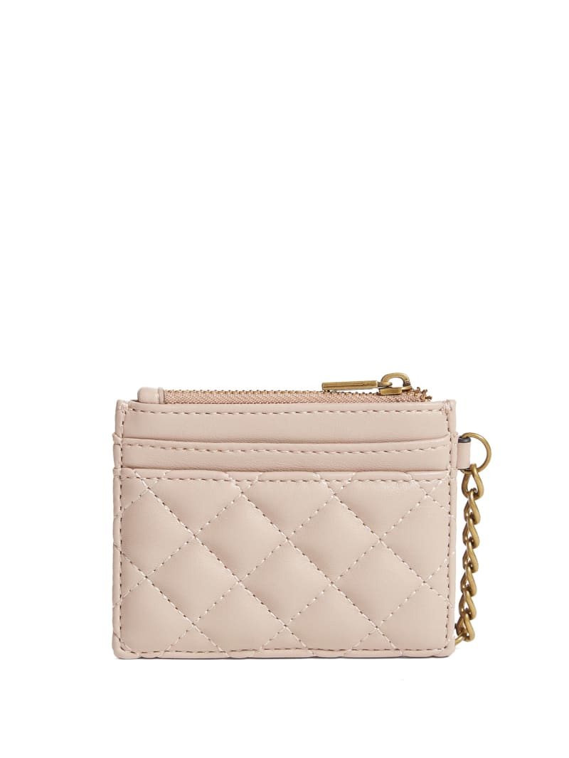 Guess Quilted Card Holder Portefeuille Dames Bruin | 0312-FCRUM