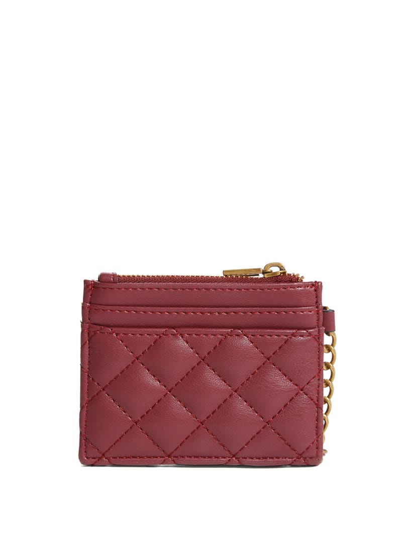 Guess Quilted Card Holder Portefeuille Dames Bordeaux | 3852-YPQBE