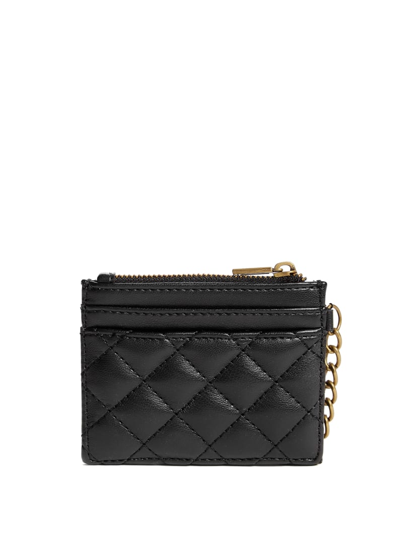 Guess Quilted Card Holder Portefeuille Dames Zwart | 9032-ZPHFO