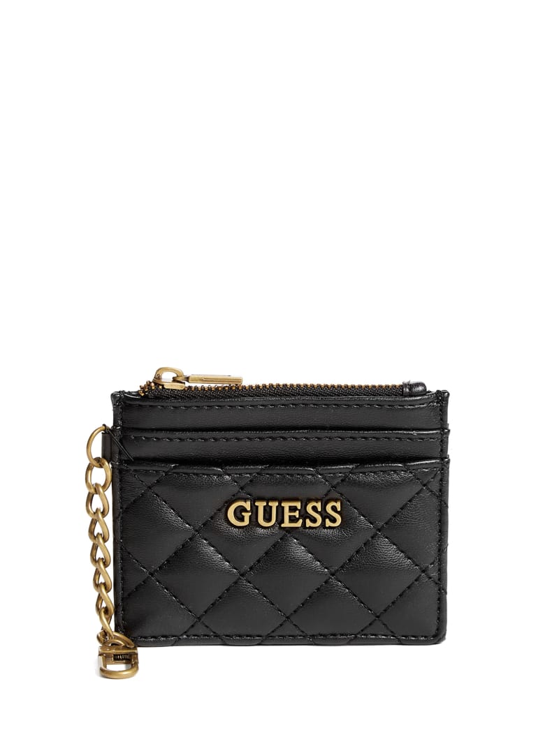 Guess Quilted Card Holder Portefeuille Dames Zwart | 9032-ZPHFO