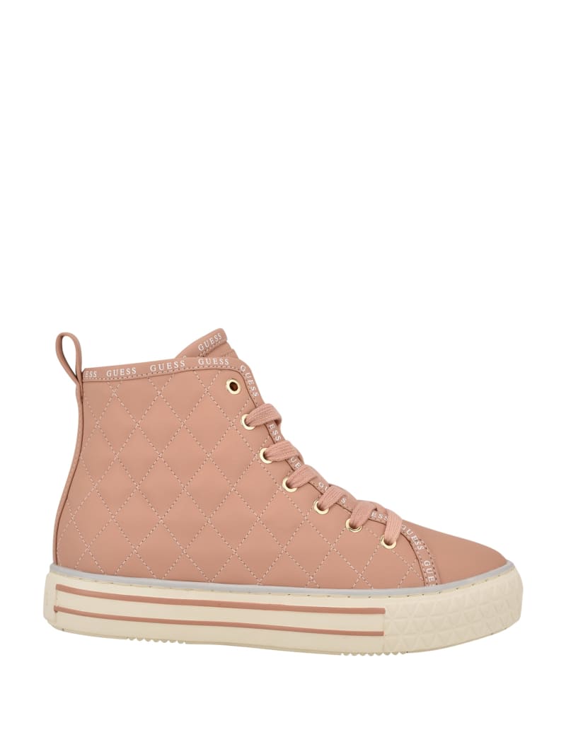 Guess Quilted High-Top Sneakers Dames Roze | 4609-HTMOY