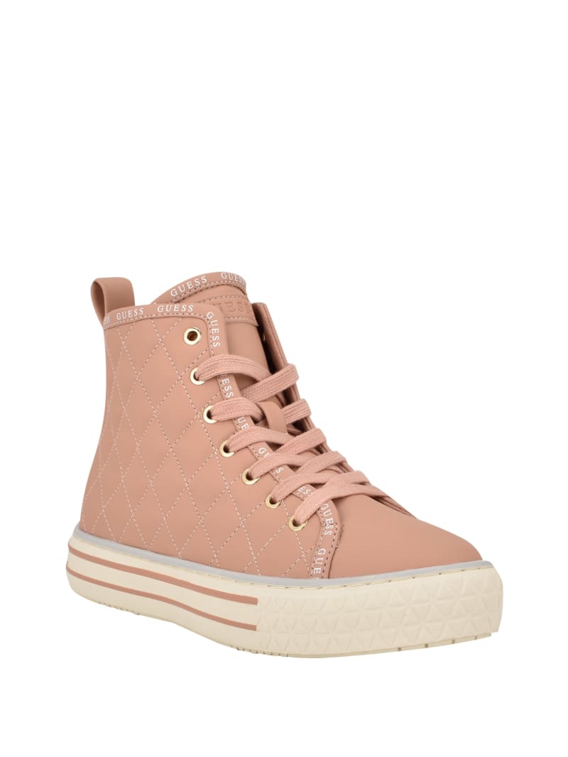 Guess Quilted High-Top Sneakers Dames Roze | 4609-HTMOY