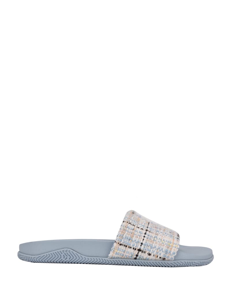 Guess Ravan Tweed Pool Sandalen Dames Grijs | 2658-GJMRT