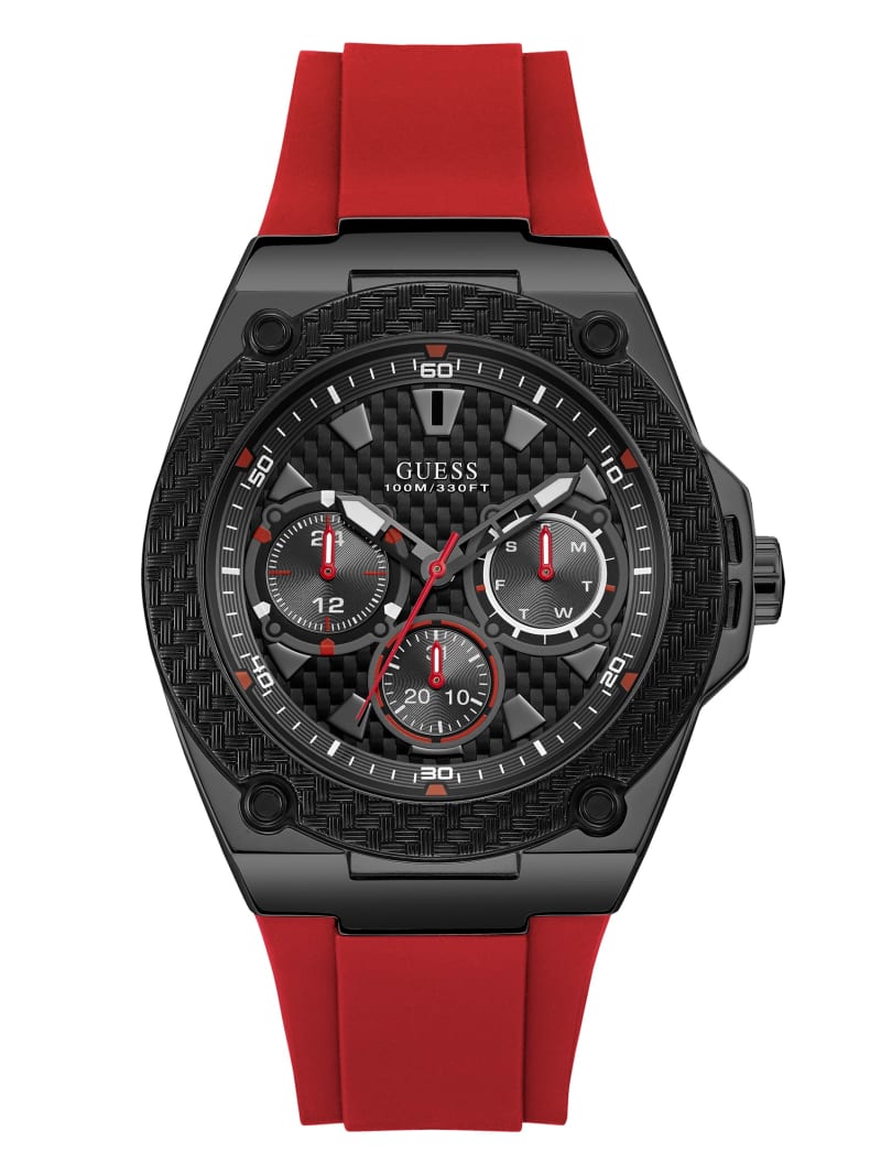 Guess Red and Multifunctioneel Horloge Heren Rood | 1645-BHWXU