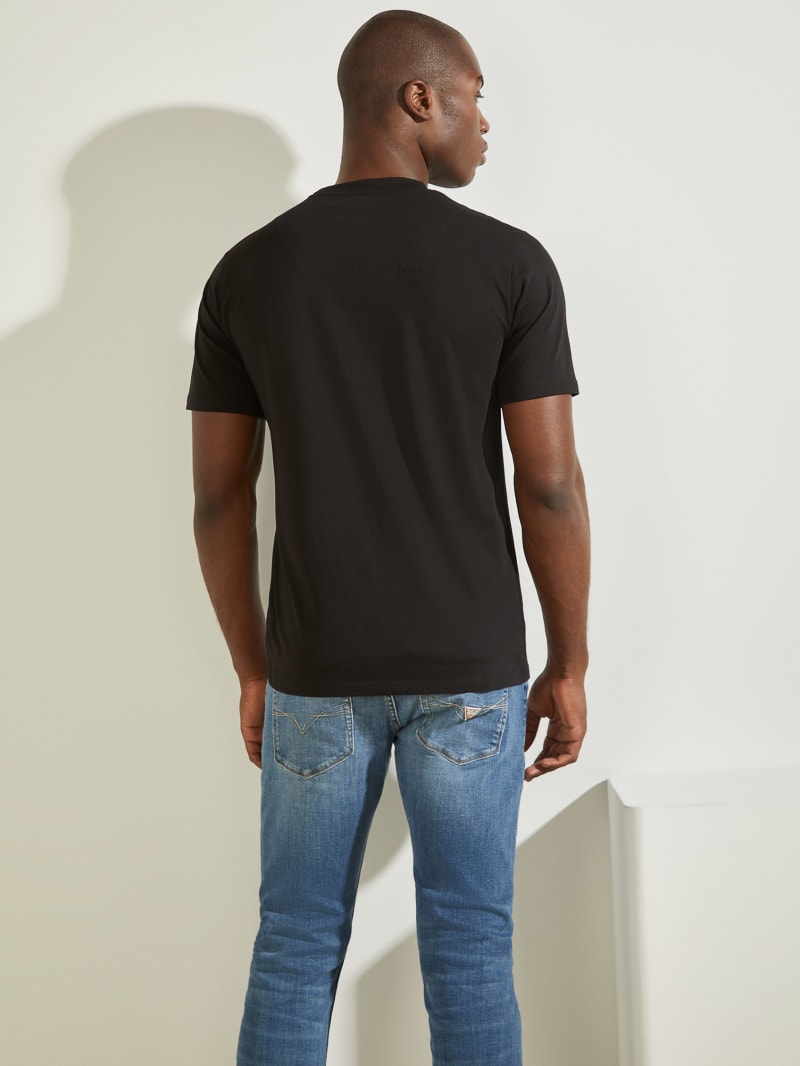 Guess Repeat Logo Tee T-shirts Heren Zwart | 2739-ULOQX