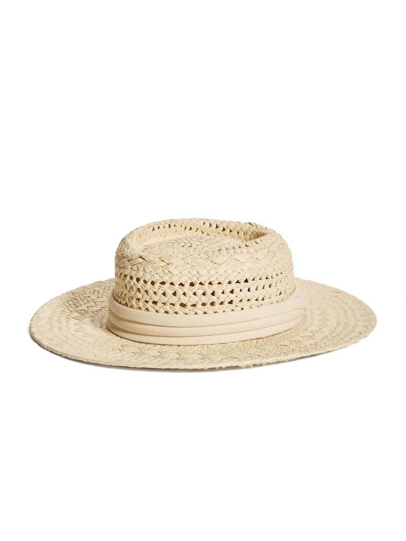 Guess Reya Brede-Brim Straw Hoeden Dames Beige | 1086-VQXCT