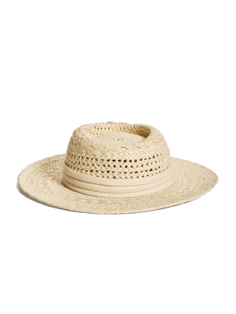 Guess Reya Brede-Brim Straw Hoeden Dames Beige | 1086-VQXCT