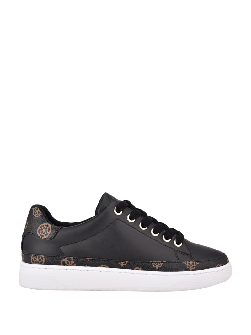 Guess Rinzed Logo Trim Low-Top Sneakers Heren Zwart | 8032-VMLGA