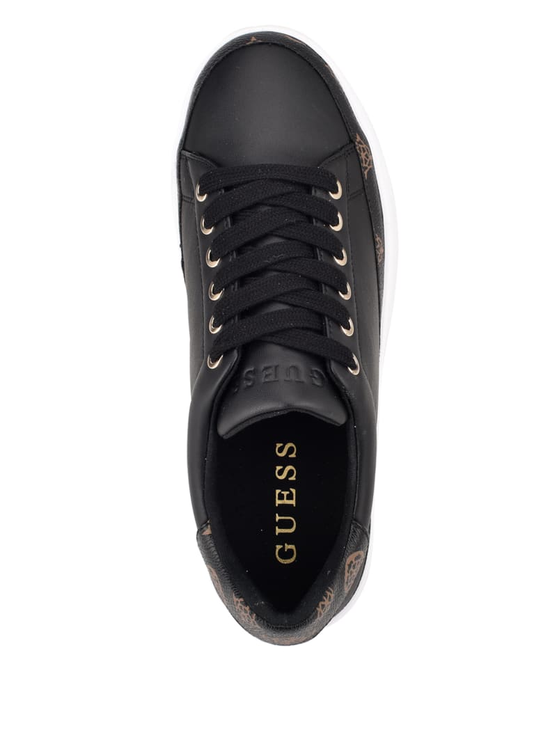 Guess Rinzed Logo Trim Low-Top Sneakers Heren Zwart | 8032-VMLGA