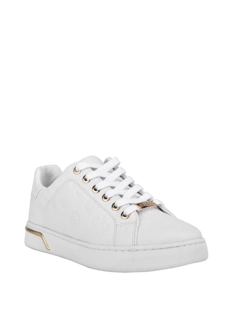 Guess Rollin Debossed Low-Top Sneakers Dames Wit | 0837-TNYUG