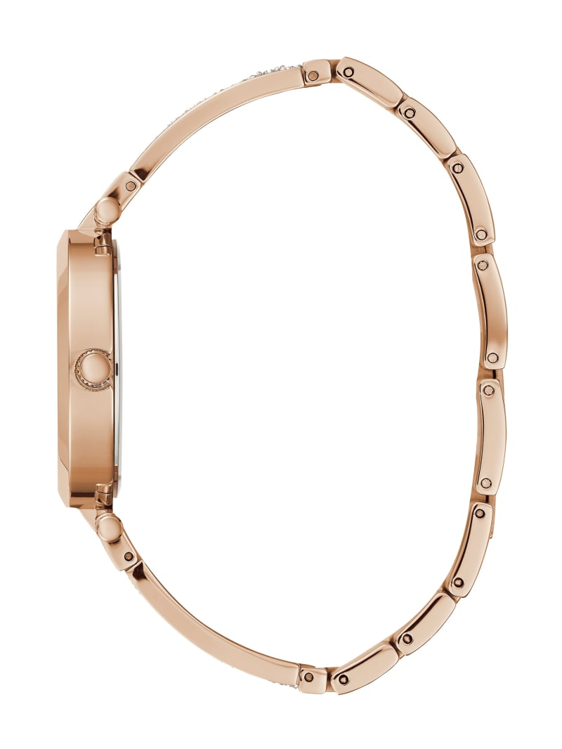 Guess Rose Gold-Tone Crystal Bangle Analog Horloge Dames Roze Goud | 9761-UOJAZ