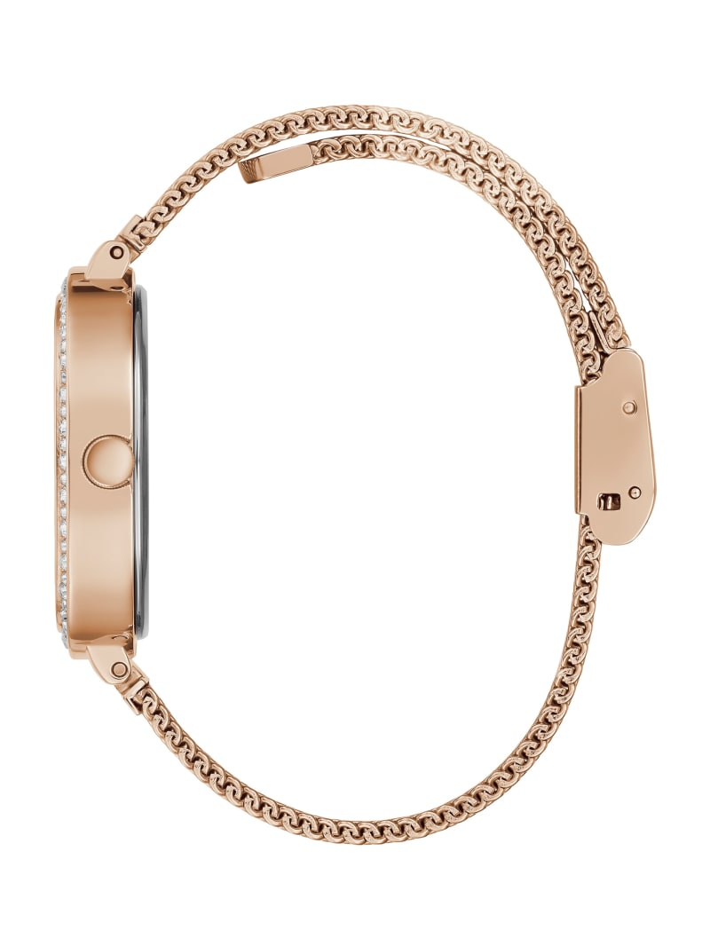 Guess Rose Gold-Tone Mesh Analog Horloge Dames Koper | 1483-STWLA