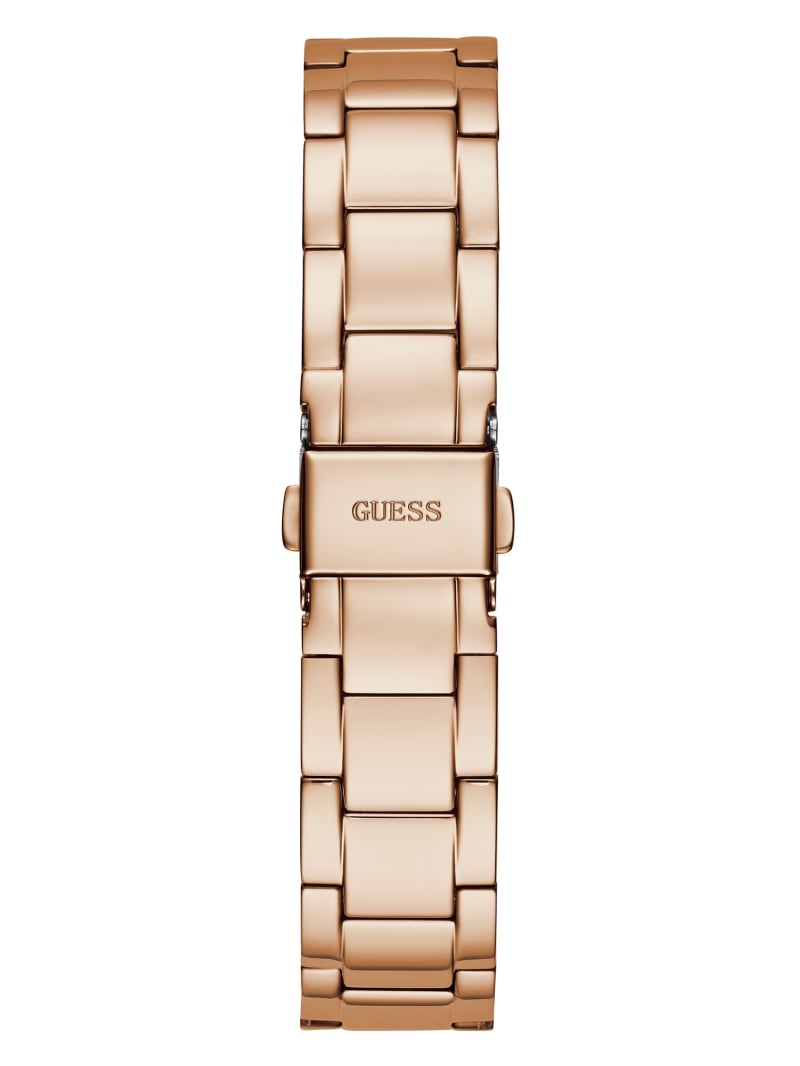 Guess Rose Gold-Tone Quattro G Clear Analog Horloge Dames Roze Goud | 3470-VRXPN