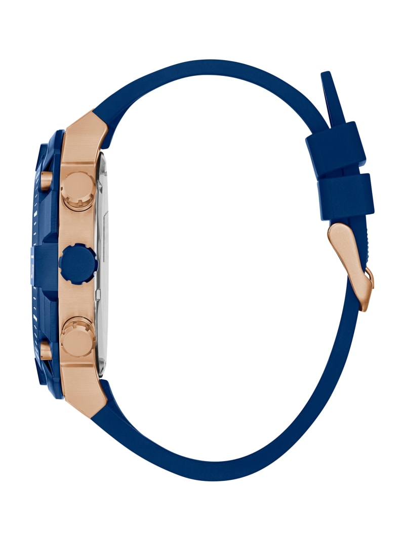 Guess Rose Gold-Tone and Blue Multifunctioneel Horloge Heren Blauw | 4561-BTPZH