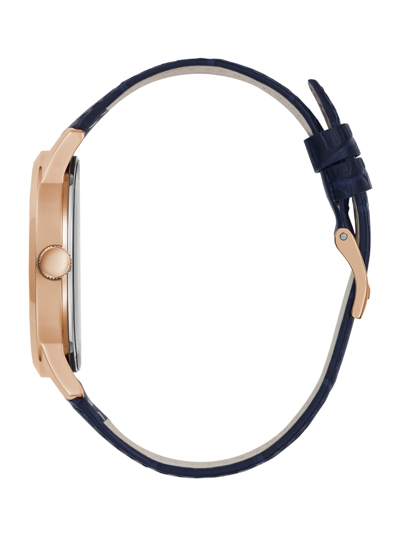 Guess Rose Gold-Tone and Navy Analog Horloge Heren Gekleurd | 7089-PYORS