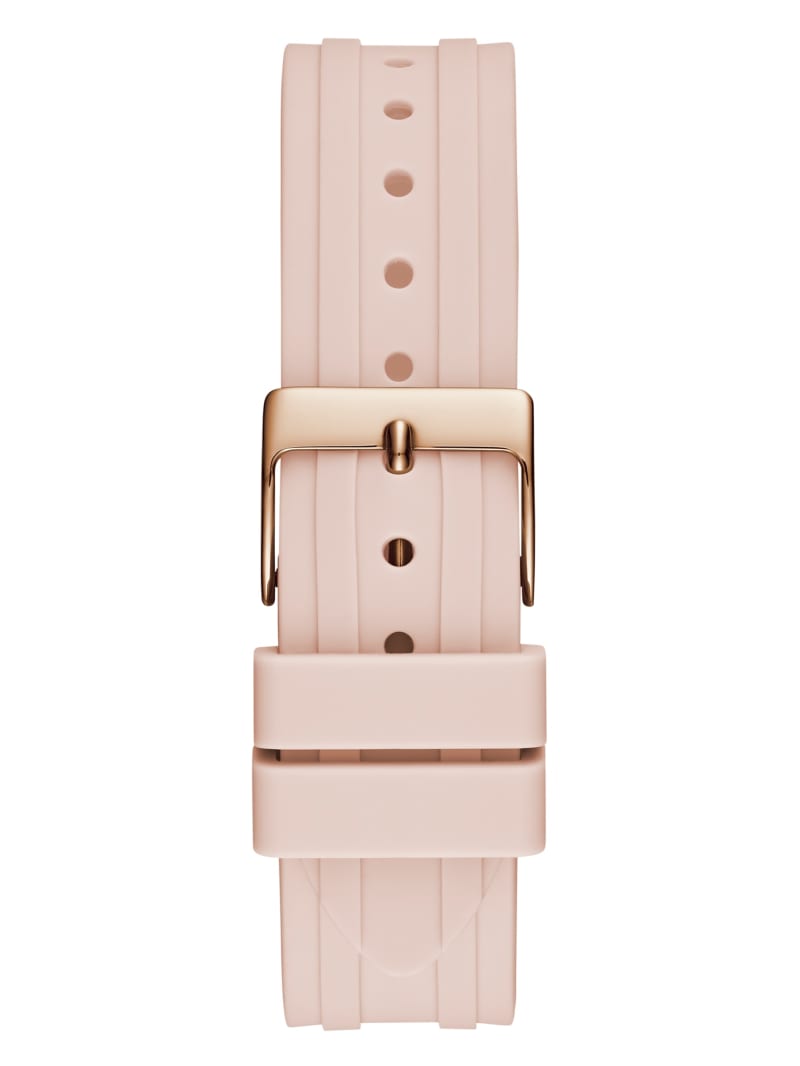 Guess Rose Gold-Tone and Pink Siliconen Multifunctioneel Horloge Dames Roze | 2346-CUQIR