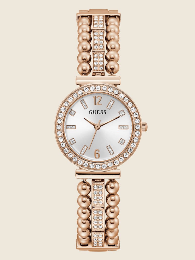 Guess Rose Gold-Tone and Rhinestone Analog Horloge Dames Gekleurd | 0245-SRHIE