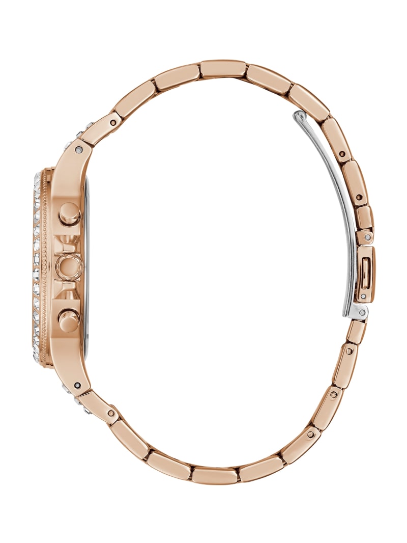 Guess Rose Gold-Tone and Rhinestone Multifunctioneel Horloge Dames Roze Goud | 8046-DEZCN