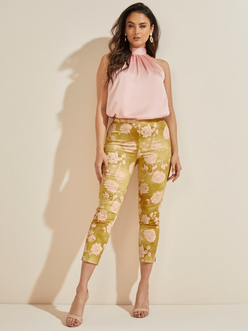 Guess Rose Romance Cropped Broek Dames Bloemen | 8579-HDGZQ