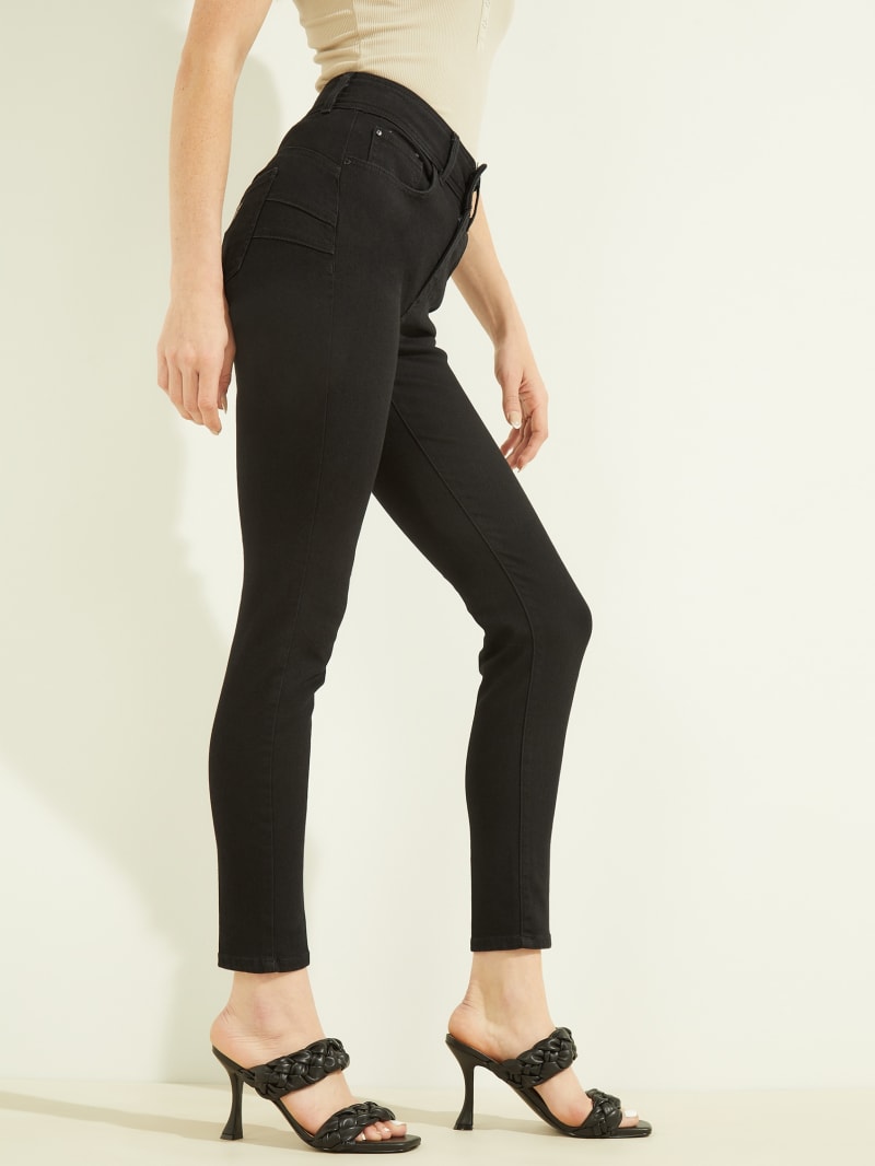 Guess Shape-Up Skinny Broek Dames Zwart | 6487-NOVMB