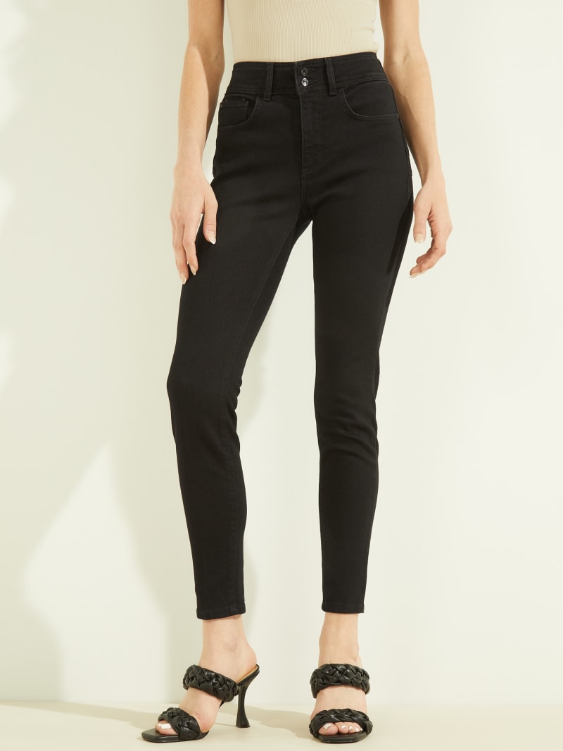 Guess Shape-Up Skinny Broek Dames Zwart | 6487-NOVMB