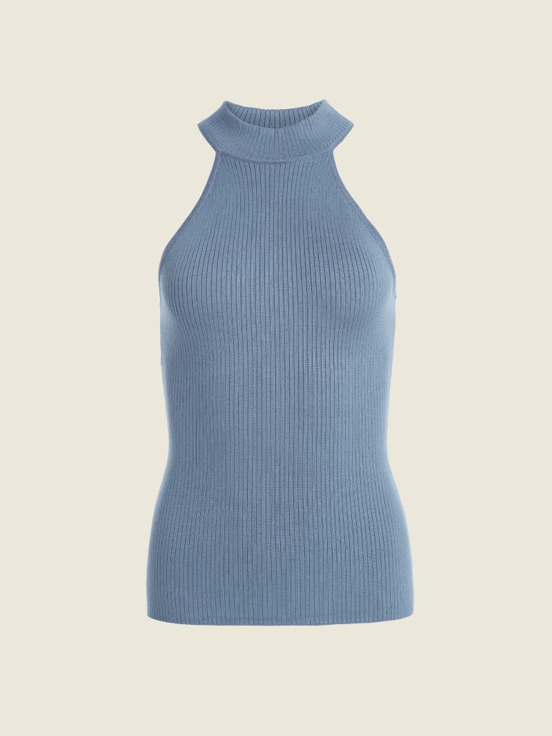 Guess Shea Ribbed Mock-Neck Truien Dames Blauw | 6950-MVWBI