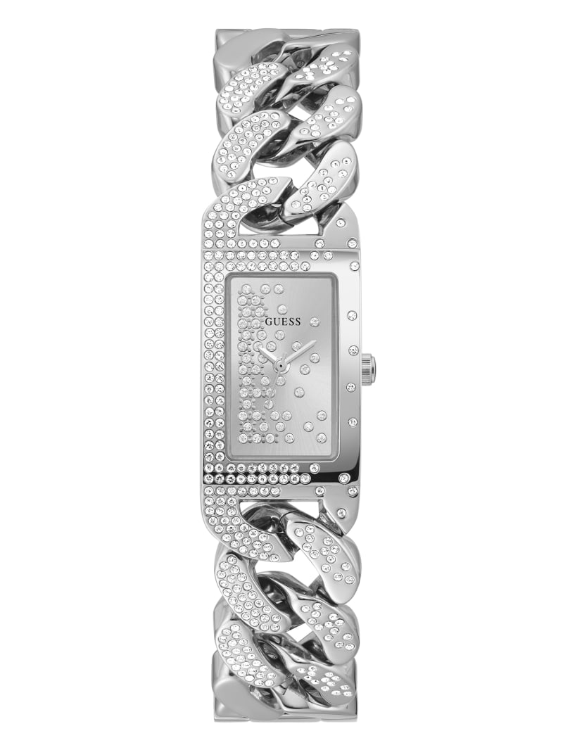 Guess Silver-Tone Analog Horloge Dames Zilver | 3902-JHBMC