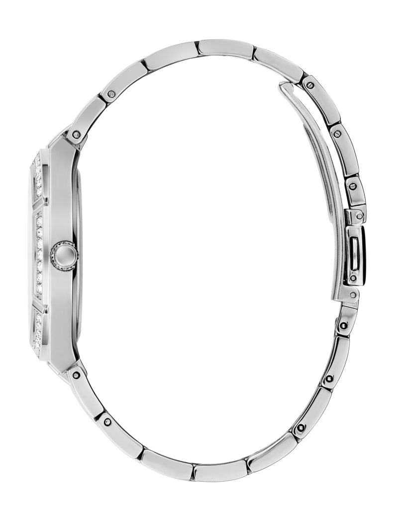 Guess Silver-Tone Analog Horloge Dames Zilver | 3947-EQSNO