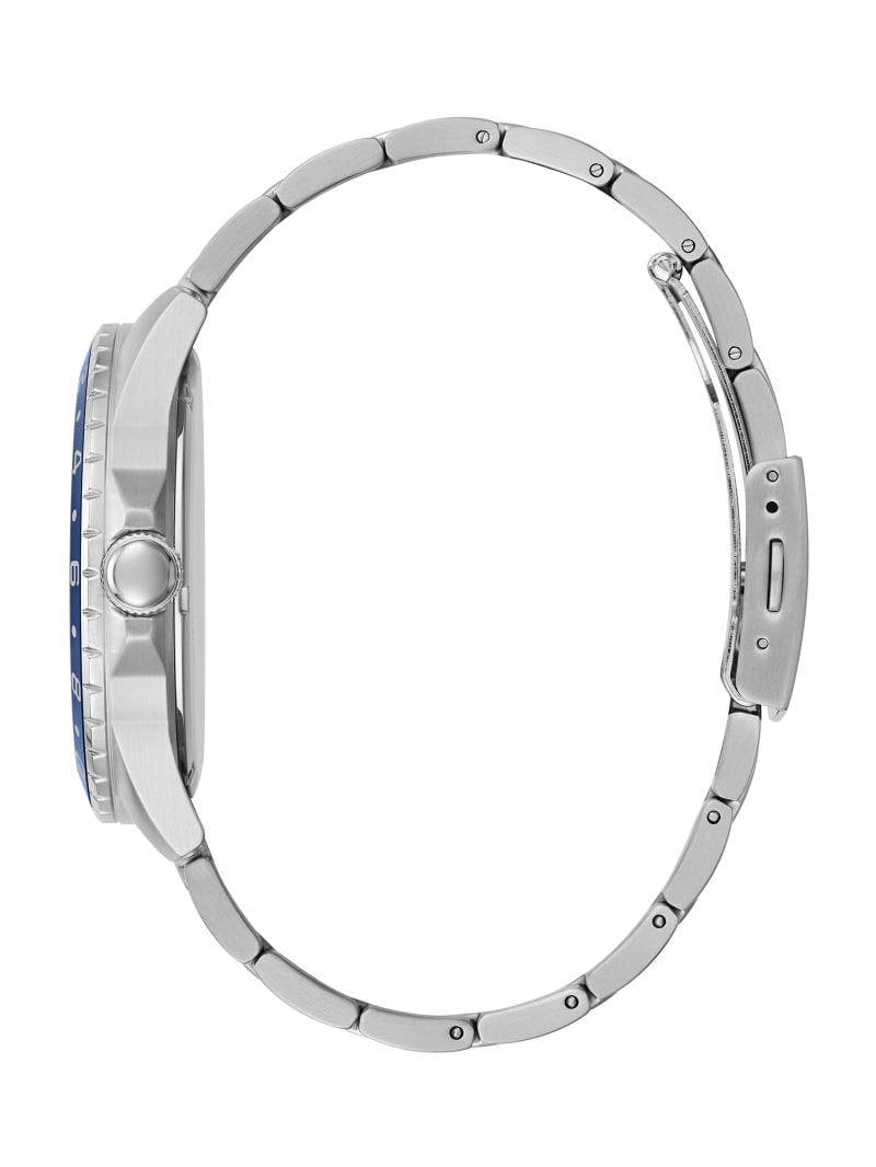 Guess Silver Tone And Blue Sport Horloge Heren Blauw | 4128-EJBPO