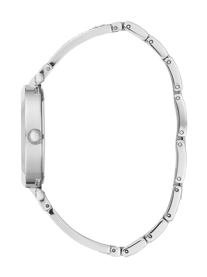 Guess Silver-Tone Crystal Bangle Analog Horloge Dames Zilver | 8637-VBJEL