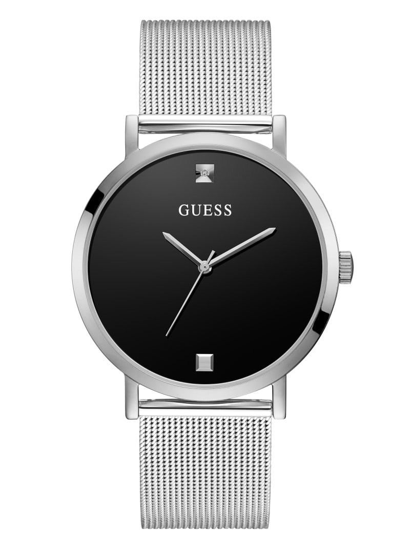 Guess Silver-Tone Mesh Diamond Analog Horloge Heren Gekleurd | 7430-GHKEJ