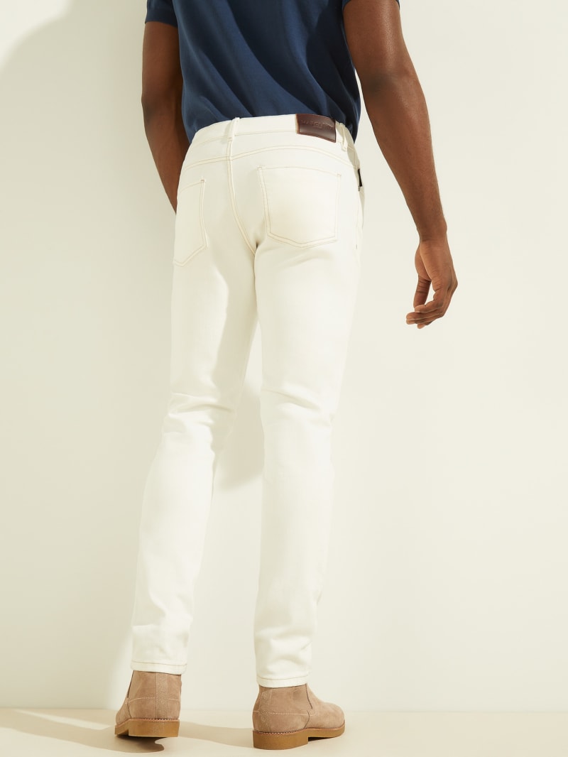 Guess Slim Fit Denim Broek Heren Wit | 9685-ZTNLQ