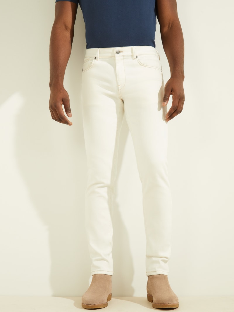 Guess Slim Fit Denim Broek Heren Wit | 9685-ZTNLQ