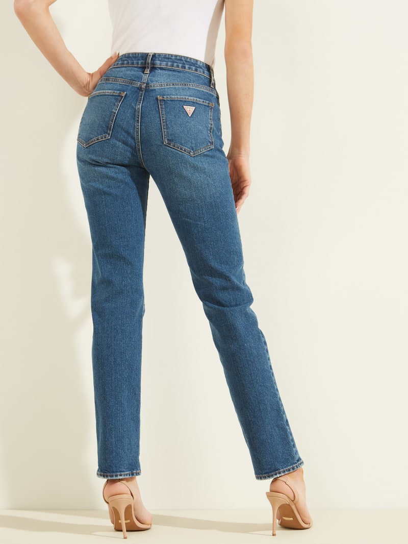 Guess Slim Straight Broek Dames Lichtturkoois | 6487-FHVSB