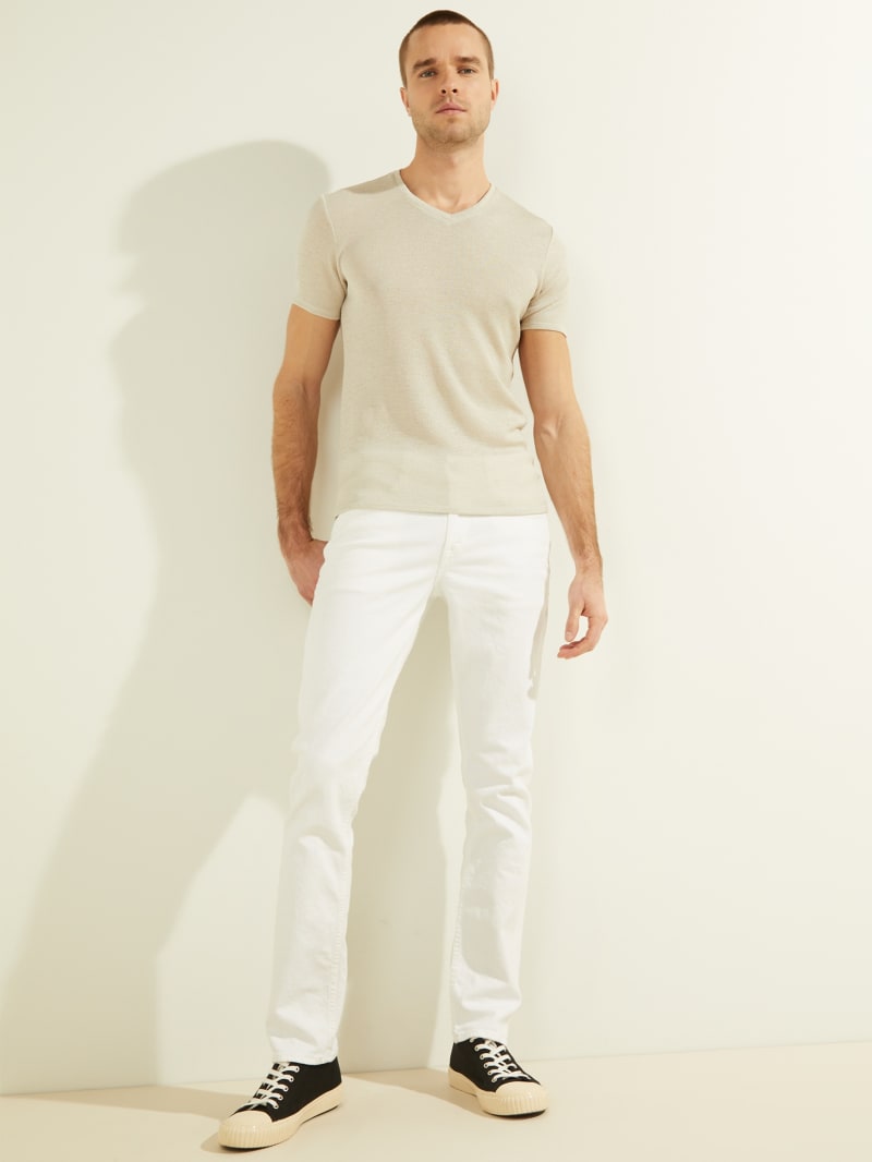 Guess Slim Tapered Broek Heren Wit | 5973-LHZTP