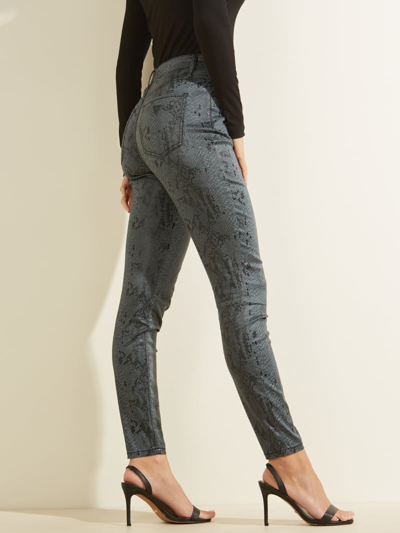 Guess Snake Print Skinny Broek Dames Donkergrijs | 2531-YEZXK