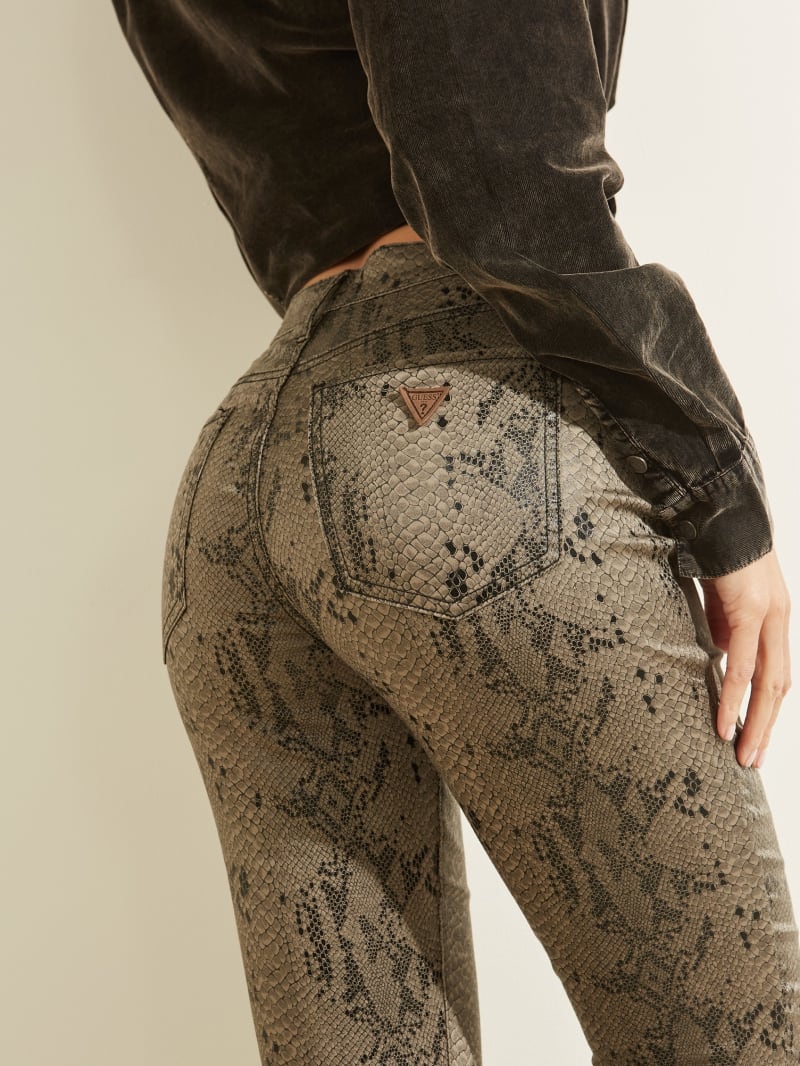 Guess Snake Print Skinny Broek Dames Grijs | 1837-FLVXU