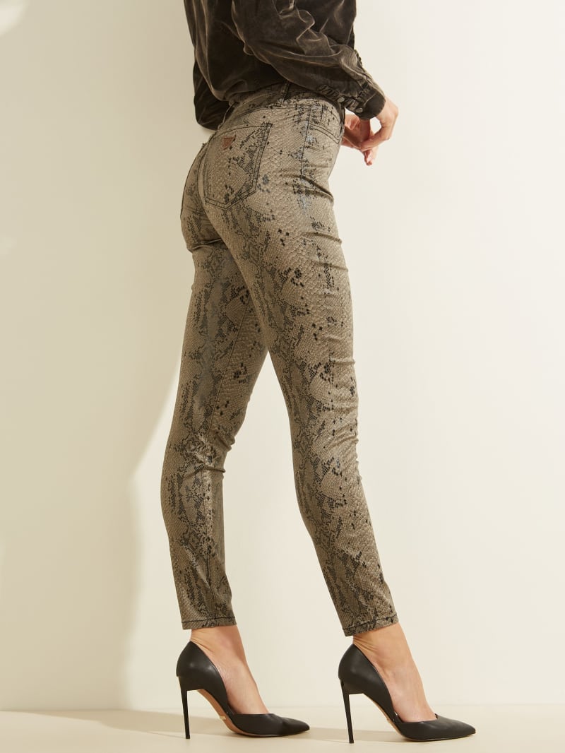 Guess Snake Print Skinny Broek Dames Grijs | 1837-FLVXU