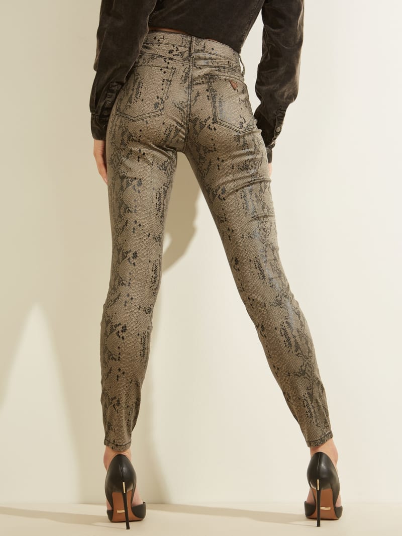 Guess Snake Print Skinny Broek Dames Grijs | 1837-FLVXU