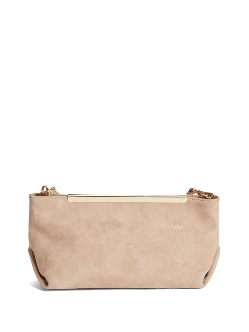 Guess Soft Suede Leren Clutch Handtas Dames Roze | 6257-FOCID