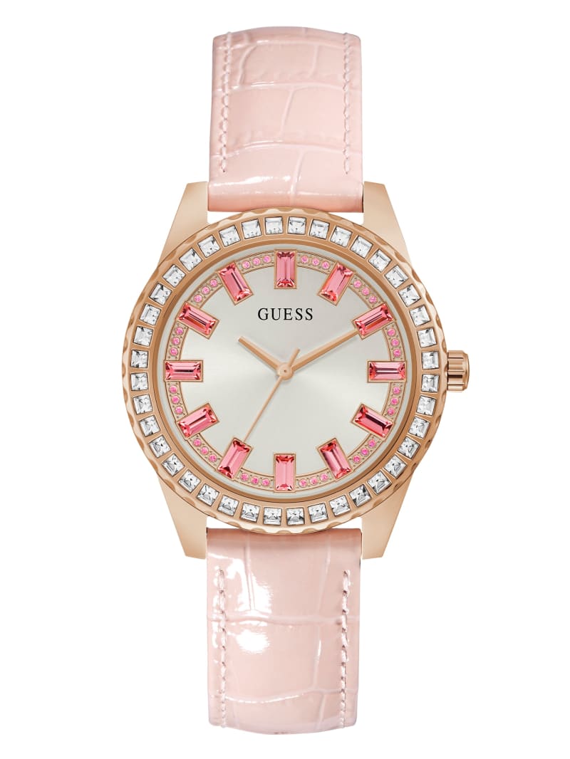 Guess Sparkling Pink Limited Edition Rhinestone Analog Horloge Dames Roze | 6439-DKJGN