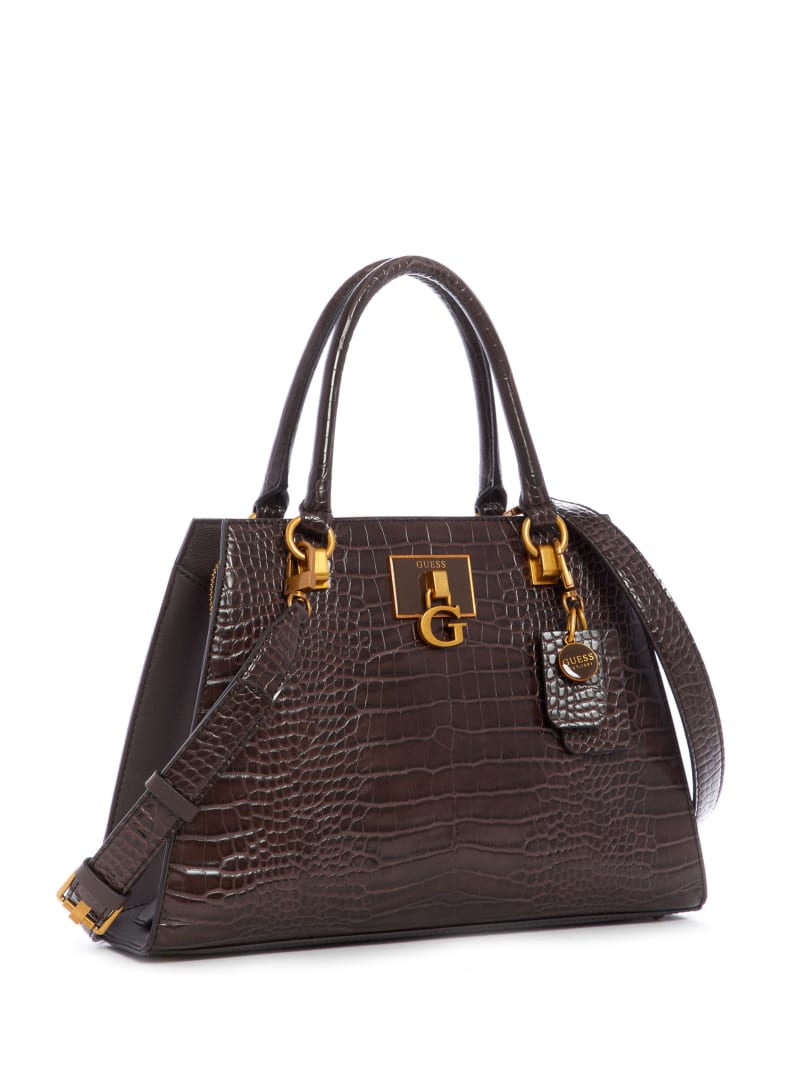 Guess Stephi Croc Girlfriend Boekentassen Dames Chocola | 2817-CHFGP