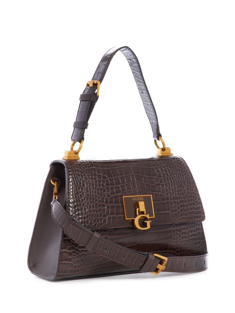 Guess Stephi-Handle Flap Boekentassen Dames Chocola | 4625-ULJWG