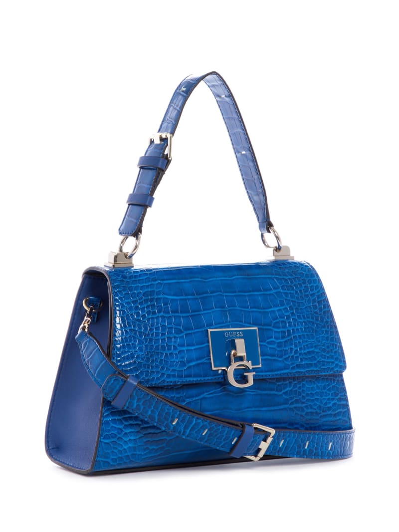 Guess Stephi-Handle Flap Boekentassen Dames Blauw | 7235-AJOIG